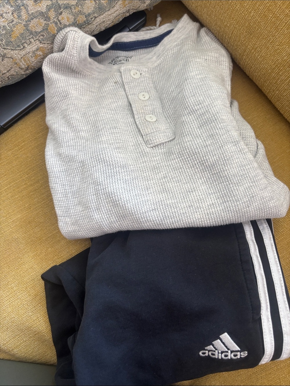adidas Black Joggers with White Stripes and White Logo